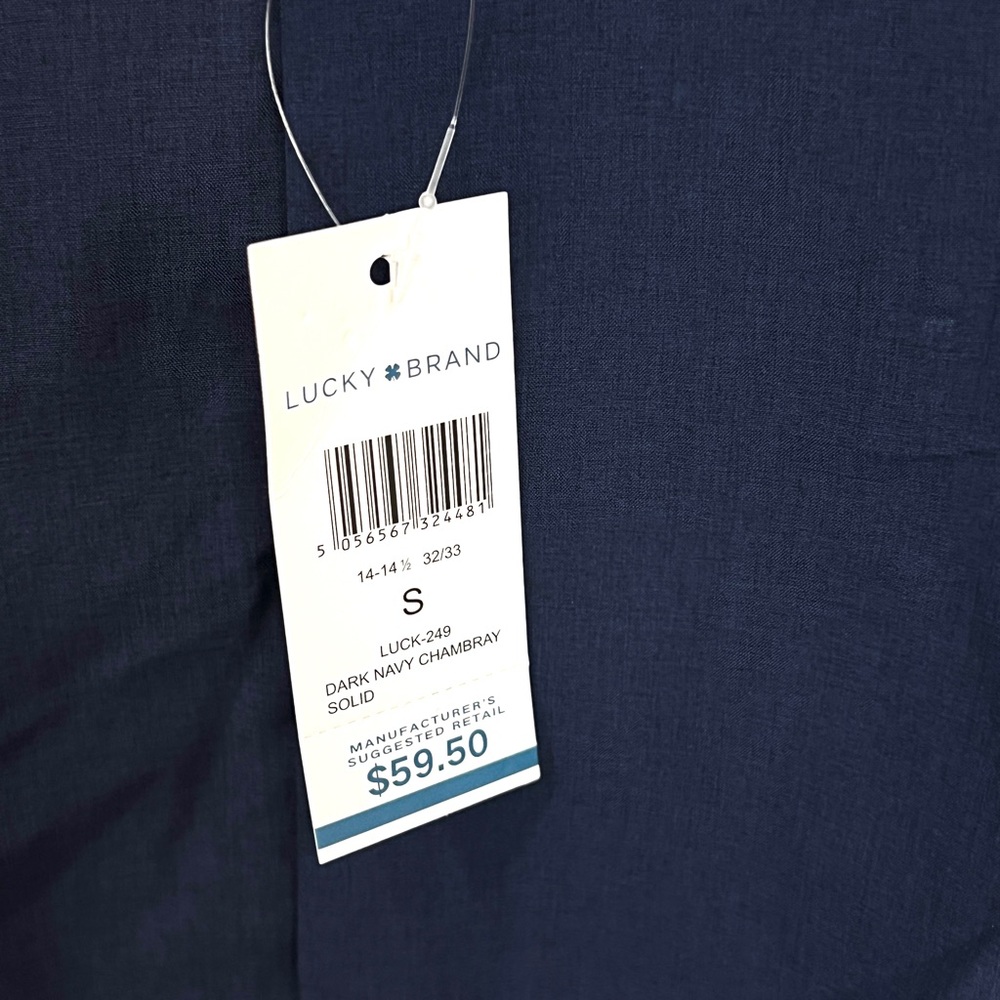 NWT Men’s Lucky Brand Blue Button Down Shirt. Size Small. - Picture 5 of 6